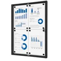 Vitrine d'affichage verrouillable Showdown Magnétique 49,1 x 65,5 cm (l x h) Noir 4 x A4