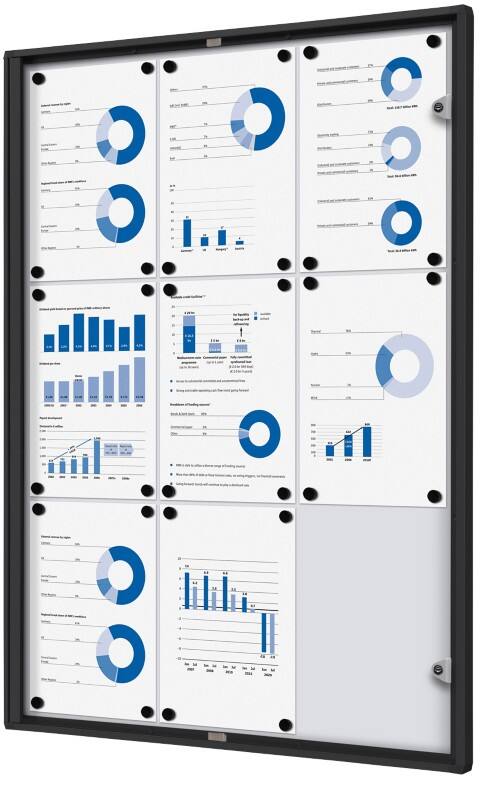 Vitrine d'affichage verrouillable Showdown Magnétique 71,1 x 96,3 cm (l x h) Noir 9 x A4