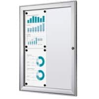 SHOWDOWN Abschliessbarer Schaukasten Magnetisch 52,1 (B) x 69,6 (H) cm Silber 4 x A4
