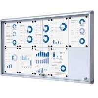 SHOWDOWN Abschliessbarer Schaukasten Magnetisch 116 (B) x 67,5 (H) cm Silber 10 x A4