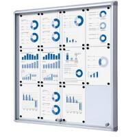 SHOWDOWN Abschliessbarer Schaukasten Magnetisch 94 (B) x 98,2 (H) cm Silber 12 x A4