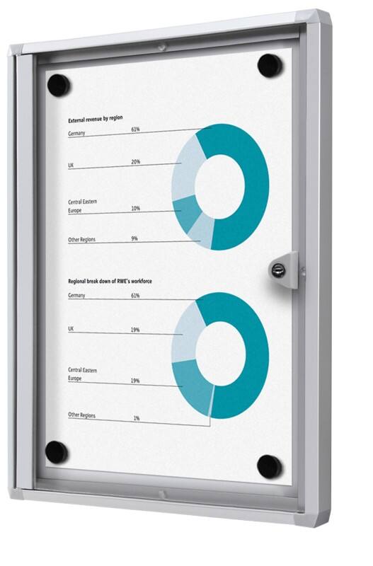 Vitrine d'affichage verrouillable Showdown Magnétique 27,1 x 35 cm (l x h) Argenté 1 x A4