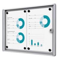 SHOWDOWN Abschliessbarer Schaukasten Magnetisch 49,1 (B) x 35 (H) cm Silber 2 x A4