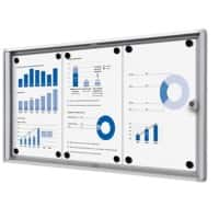 Vitrine d'affichage verrouillable Showdown Magnétique 71,1 x 35 cm (l x h) Argenté 3 x A4