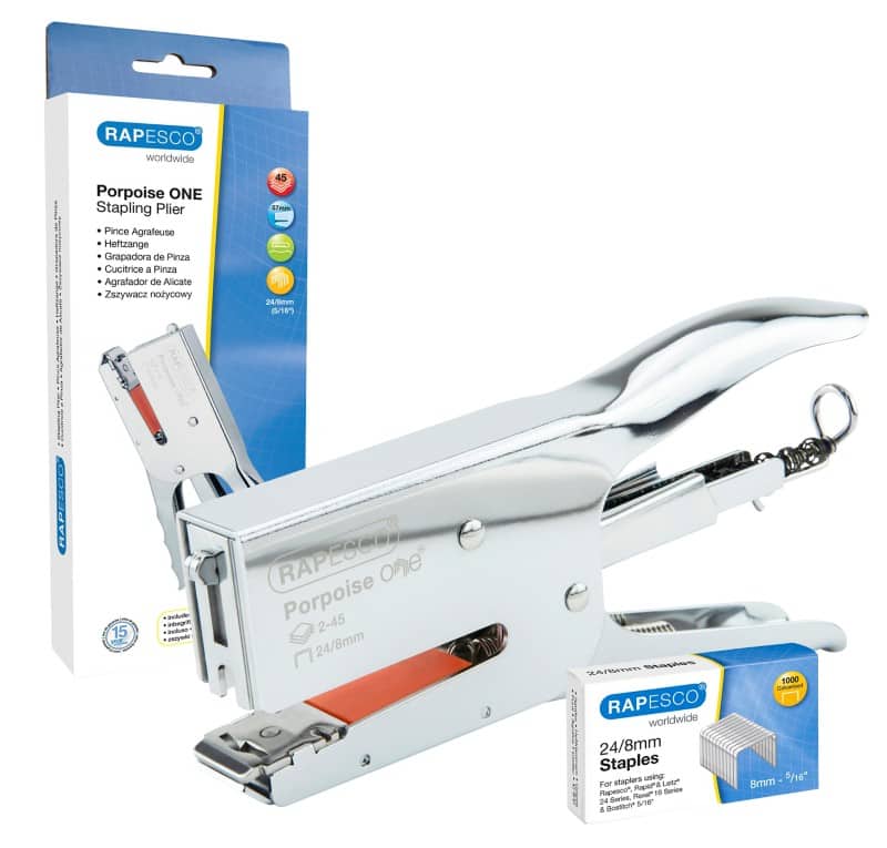 Rapesco Heftzange 1794 24/8 Silber Schwarz 8,8 x 2,7 x 26,2 cm 2 Stück