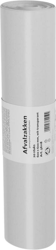 Sac-poubelle DEISS 30 L Blanc, transparent 600 x 600 mm 20 unités