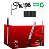 Sharpie Permanentmarker Fein Rundspitze Schwarz Wasserfest 36 Stück