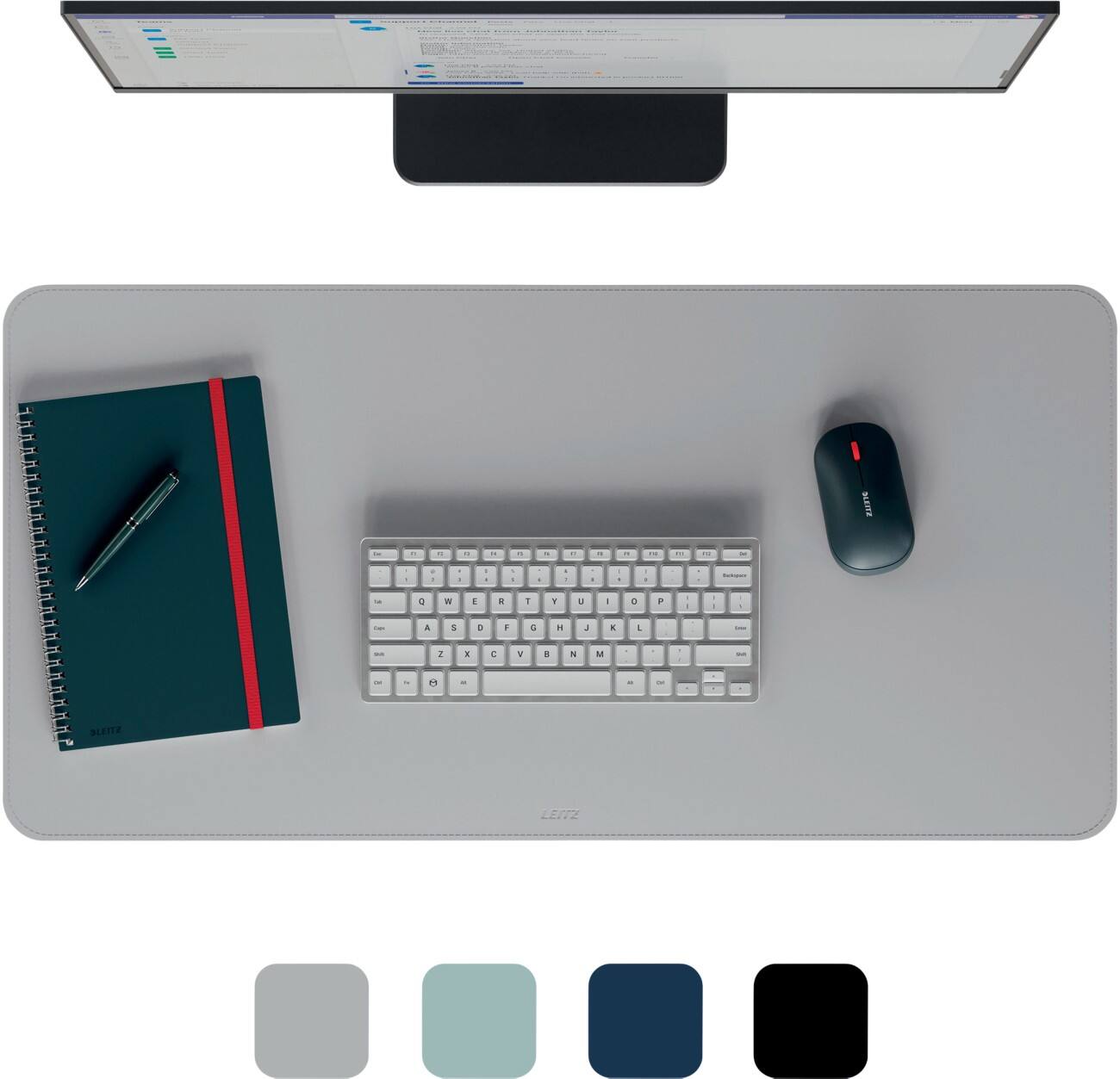 Leitz Large Schreibunterlage 53820085 Hellgrau 80 x 40 cm PVC (Polyvinylchlorid) Rollbar