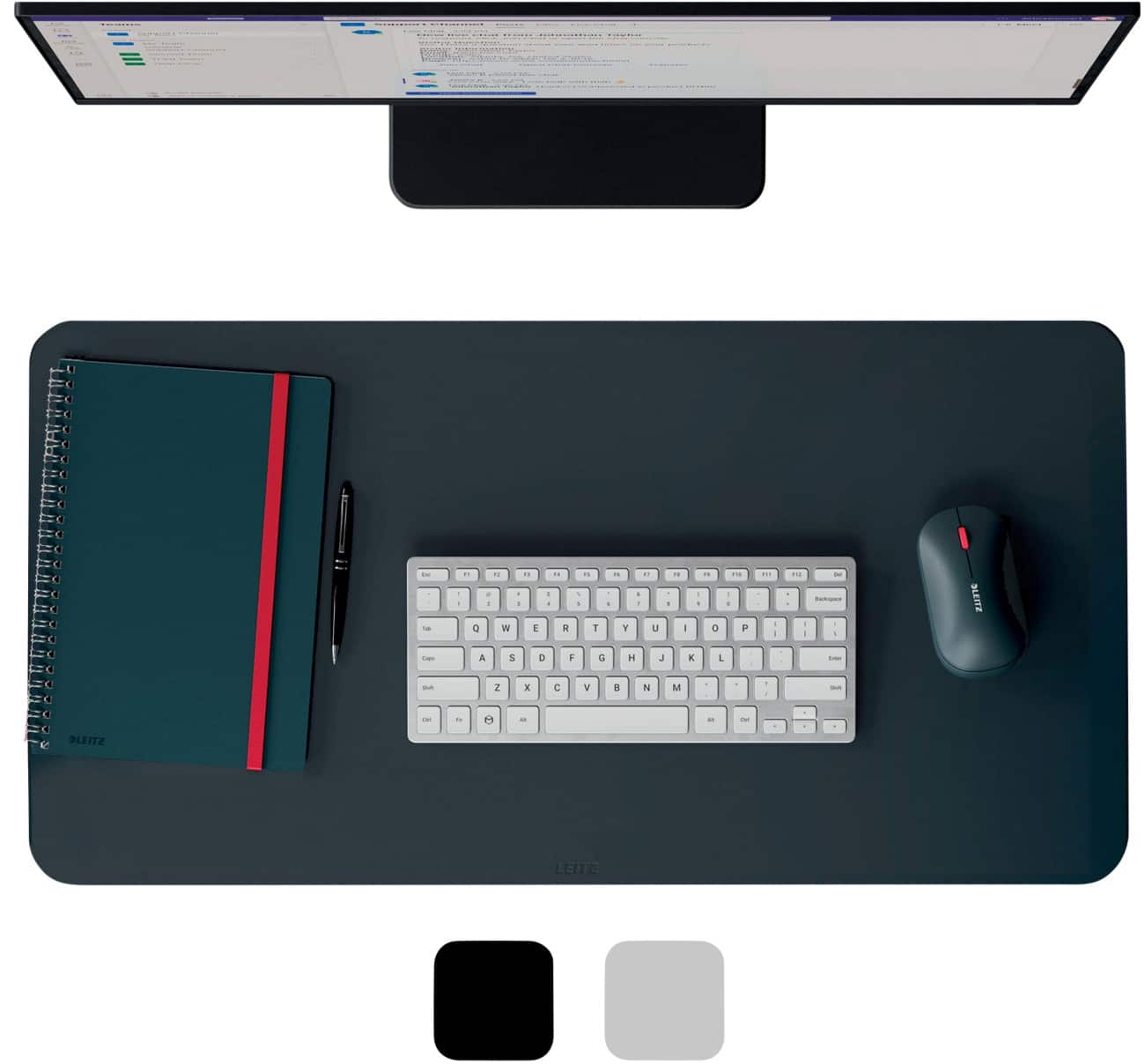 Leitz Large Leder Schreibunterlage 53850089 Dunkelgrau 70 x 36 cm Glatte Matte Oberfläche