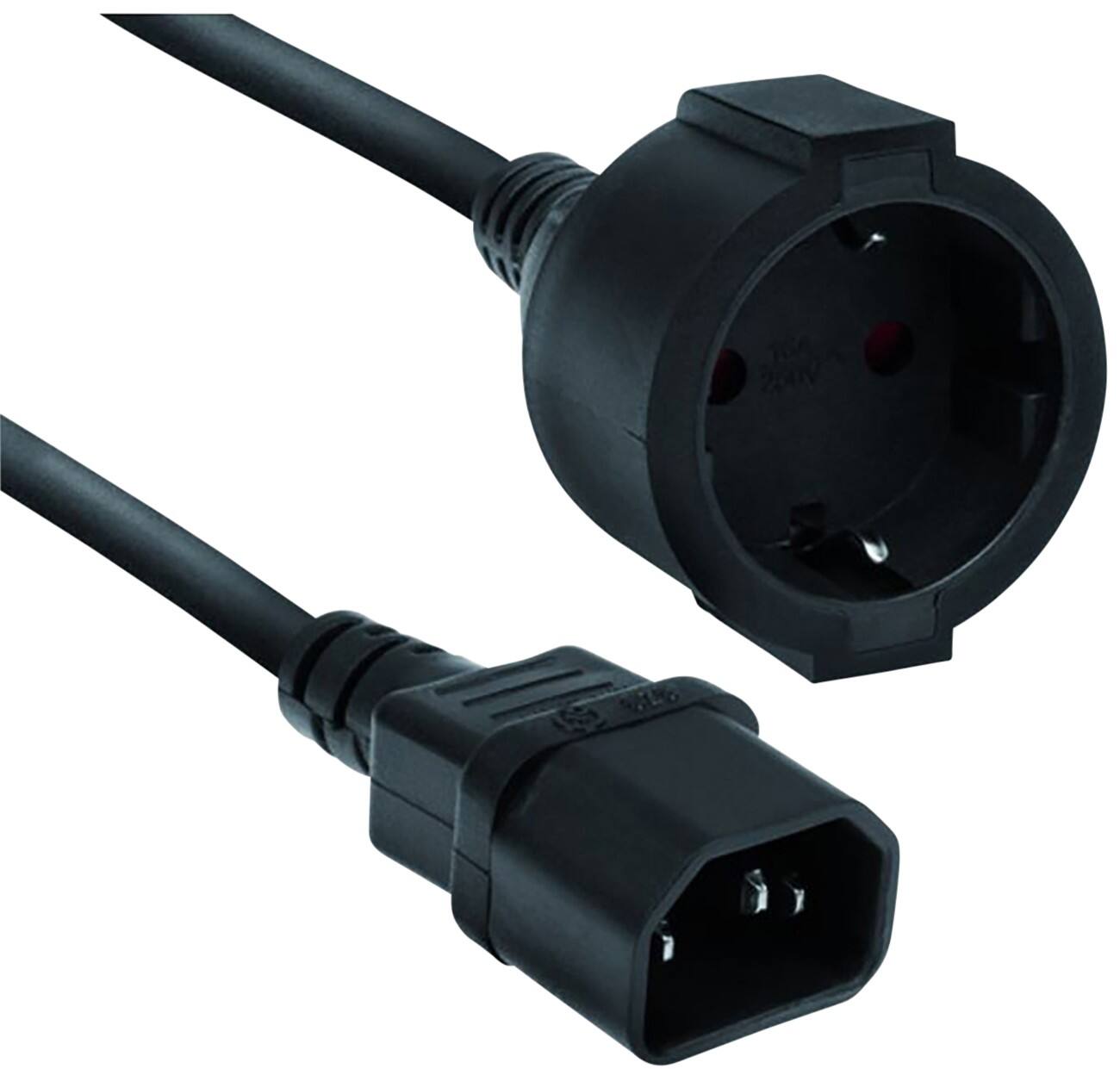 Câble d'alimentation ACT 0,2 m Noir