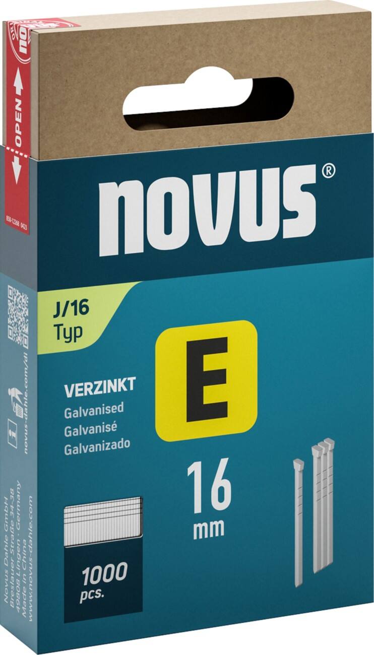 Novus Tackernagel 044-0089 Verzinkter Stahldraht Silbergrau 1000 Stück