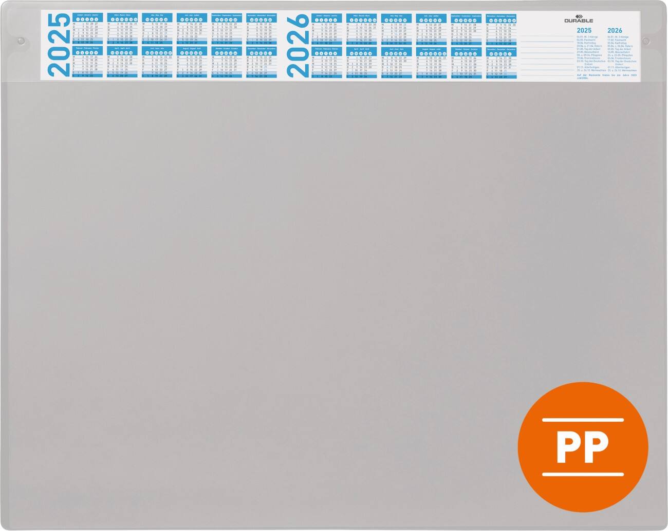 DURABLE Schreibunterlage PP (Polypropylen) Grau 65 cm