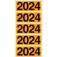 Étiquettes annuelles adhésives Bene 2024 Orange 48 x 19 mm 100 unités
