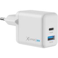 Chargeur XLayer 38 W 1 USB-C 30 W, 1 USB-A Quick Charge 18 W Blanc