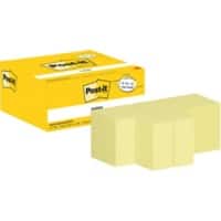 Notes adhésives Post-it Jaune canari Plusieurs tailles (6 x 76 x 76 mm, 6 x 76 x 127 mm, 12 x 38 x 51 mm) 24 blocs de 100 feuilles Pack économique 12+12 (38 x 51 mm) GRATUITS