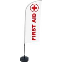 Drapeau publicitaire SHOWDOWN First Aid Droit 330 x 89 cm Simple face Aluminium