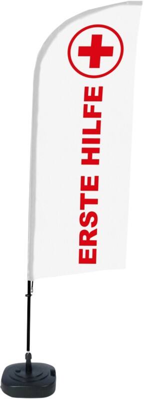 Drapeau publicitaire SHOWDOWN First Aid Droit 330 x 89 cm Simple face Aluminium