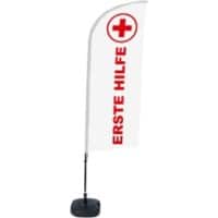 Drapeau publicitaire SHOWDOWN First Aid Droit 330 x 89 cm Simple face Aluminium