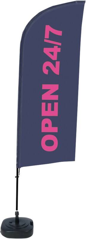 Drapeau publicitaire SHOWDOWN Open Droit 330 x 89 cm Simple face Aluminium