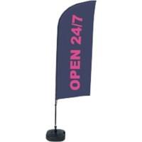 Drapeau publicitaire SHOWDOWN Open Droit 330 x 89 cm Simple face Aluminium