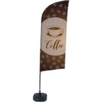 SHOWDOWN Strandflagge Coffee Windform 330 x 89 cm Einzel Aluminium