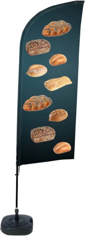 Drapeau publicitaire SHOWDOWN Bread Droit 330 x 89 cm Simple face Aluminium