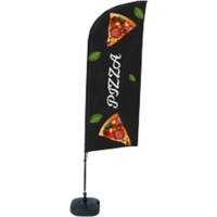 SHOWDOWN Strandflagge Pizza Windform 330 x 89 cm Einzel Aluminium