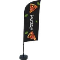Drapeau publicitaire SHOWDOWN Pizza Droit 330 x 89 cm Simple face Aluminium