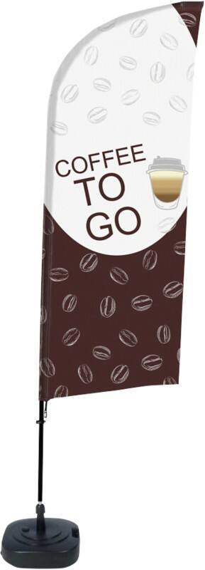 Drapeau publicitaire SHOWDOWN Coffee To Go Droit 330 x 89 cm Simple face Aluminium