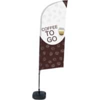 Drapeau publicitaire SHOWDOWN Coffee To Go Droit 330 x 89 cm Simple face Aluminium