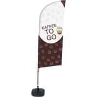 SHOWDOWN Strandflagge Kaffee To Go Windform 330 x 89 cm Einzel Aluminium