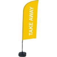 Drapeau publicitaire SHOWDOWN Take Away Droit Jaune 330 x 89 cm Simple Aluminium