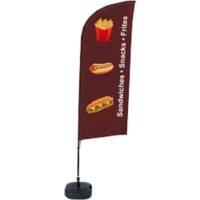 SHOWDOWN Strandflagge Snacks Windform 330 x 89 cm Einzel Aluminium