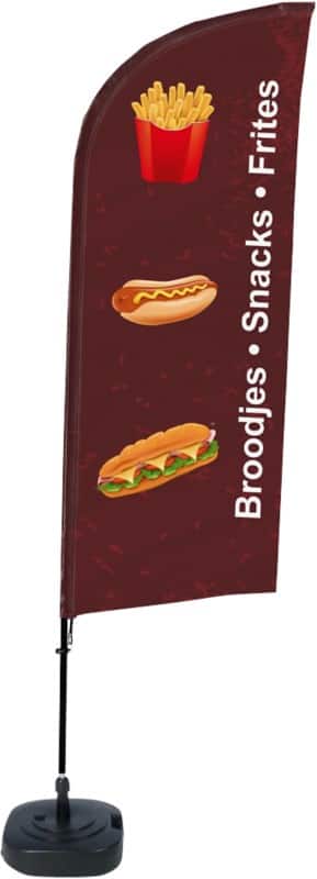 SHOWDOWN Snacks Windform Strandflagge 330 x 89 cm Einseitig Aluminium