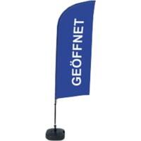 SHOWDOWN Strandflagge Geöffnet Windform Blau 330 x 89 cm Einzel Aluminium