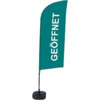 Drapeau publicitaire SHOWDOWN Open Droit Vert 330 x 89 cm Simple Aluminium