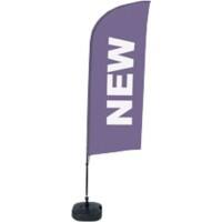 Drapeau publicitaire SHOWDOWN New Droit Violet 330 x 89 cm Simple Aluminium