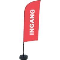 SHOWDOWN Strandflagge Ingang Windform Rot 330 x 89 cm Einzel Aluminium