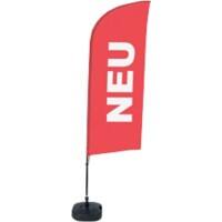 SHOWDOWN Strandflagge Neu Windform Rot 330 x 89 cm Einzel Aluminium