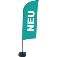 SHOWDOWN Strandflagge Neu Windform Türkis 330 x 89 cm Einzel Aluminium