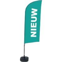 Drapeau publicitaire SHOWDOWN New Droit Turquoise 330 x 89 cm Simple Aluminium