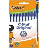 BIC Cristal Original Kugelschreiber Medium 0,4 mm Blau 10 Stück