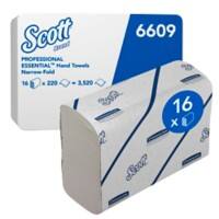 Essuie-mains Scott MAINLINE 6609 Pliage en Z Blanc 2 épaisseurs 16 paquets de 220 feuilles