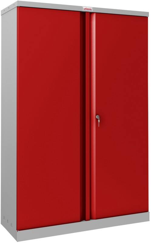 Armoire à portes battantes Phoenix SCL Series Acier 3 étagères 915 x 370 x 1400 mm Gris, rouge