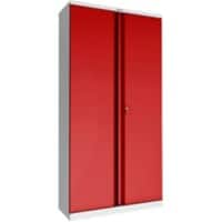 Armoire à portes battantes Phoenix SCL Series Acier 4 étagères 915 x 370 x 1830 mm Gris, rouge