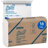Scott Multifold Papierhandtücher Weiß 1-lagig 1804 16 Stück à 250 Blatt