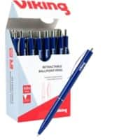 Stylo-bille Viking Bleu Pointe moyenne 0,5 mm Non rechargeable 50 unités