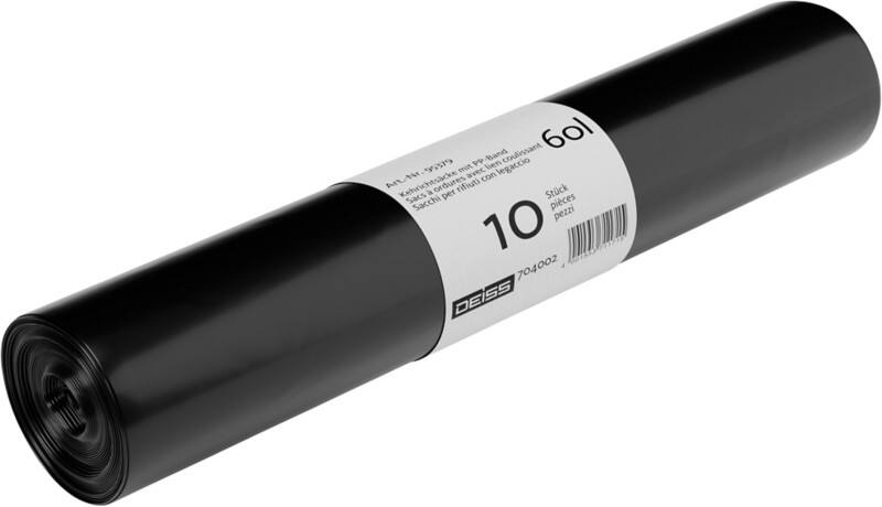 DEISS Abfallsäcke 60 L  Schwarz 10 Stück