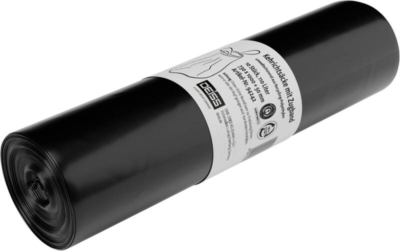 Sac-poubelle DEISS 110 L Cordon de serrage Noir 10 unités