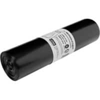 Sac-poubelle DEISS 110 L Cordon de serrage Noir 10 unités